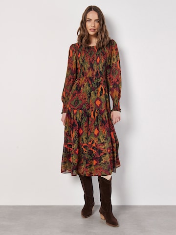 Apricot Dress 'Ikat' in Green: front