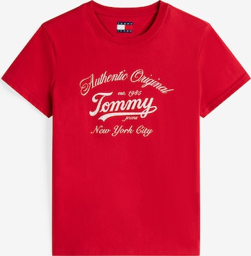 Tommy Jeans Shirts 'ESSENTIAL' i rød: forside