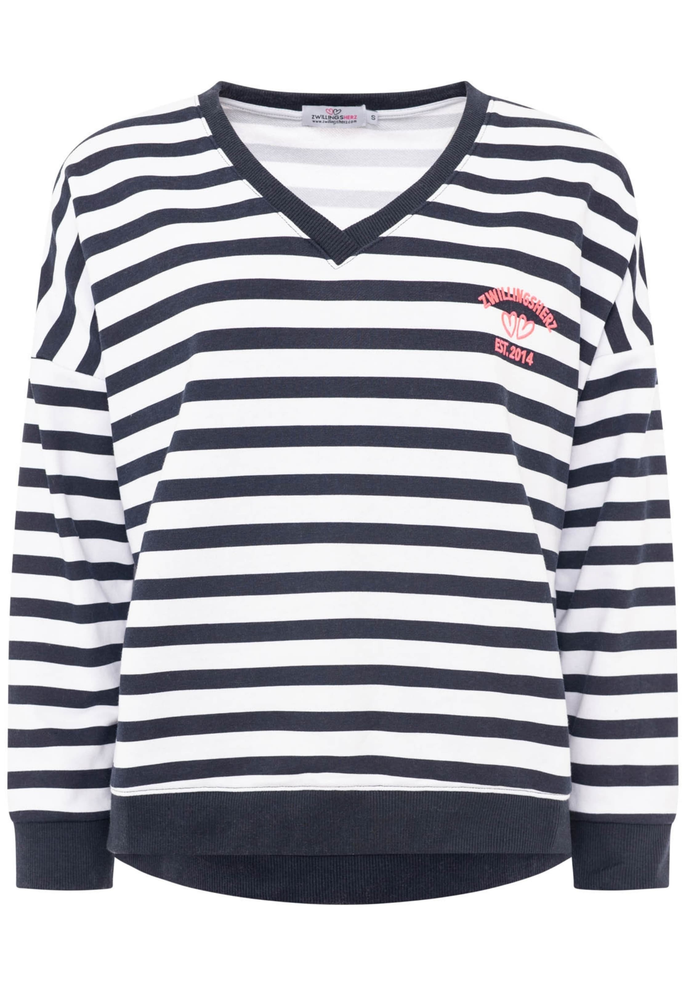 Sweat-shirt Zwillingsherz en bleu : devant