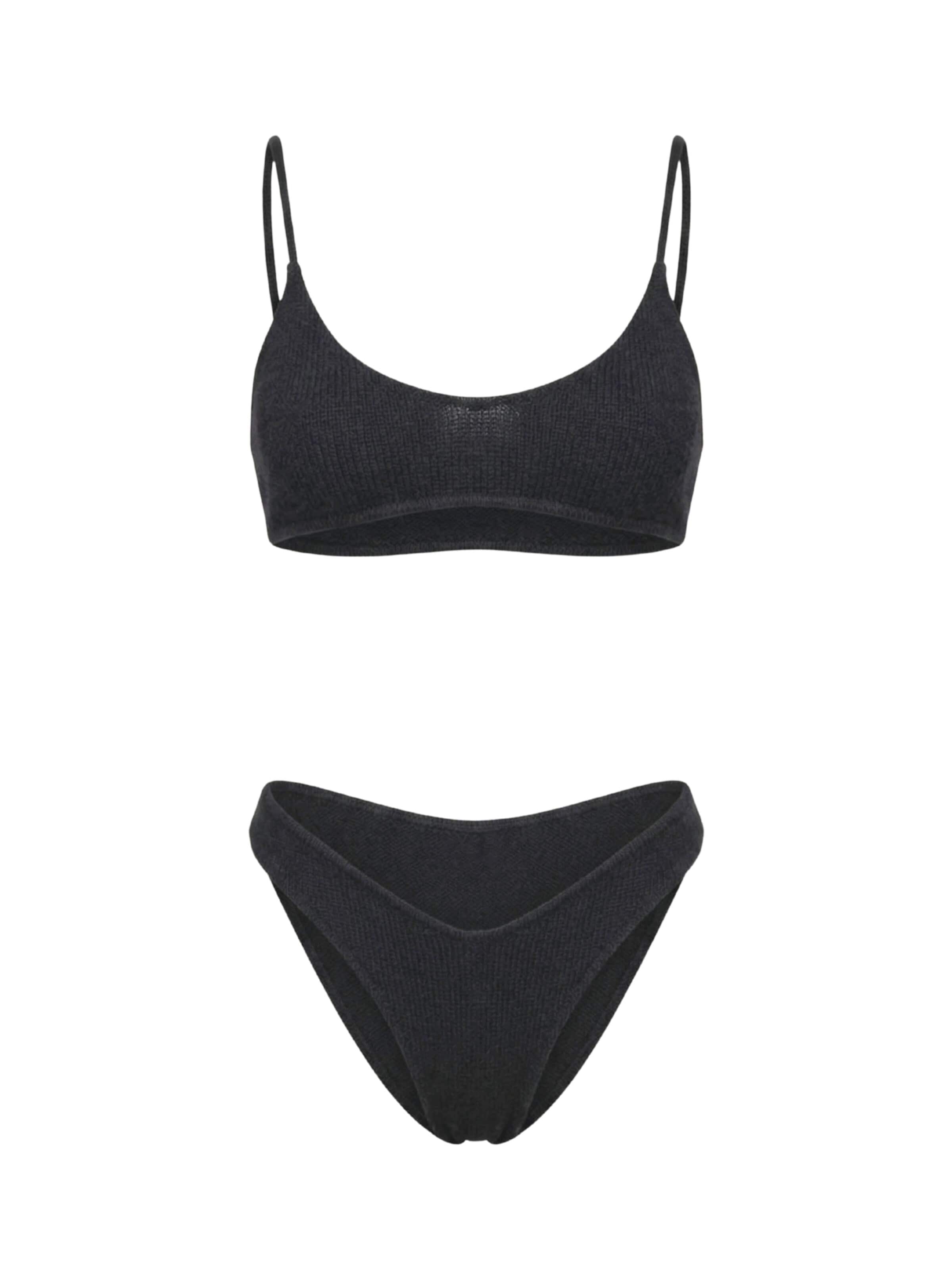 ZUBEK Bustier Badeanzug 'Women's Merino Wool Bikini Set - Black'‌‌‌‌ in Schwarz: Vorderseite