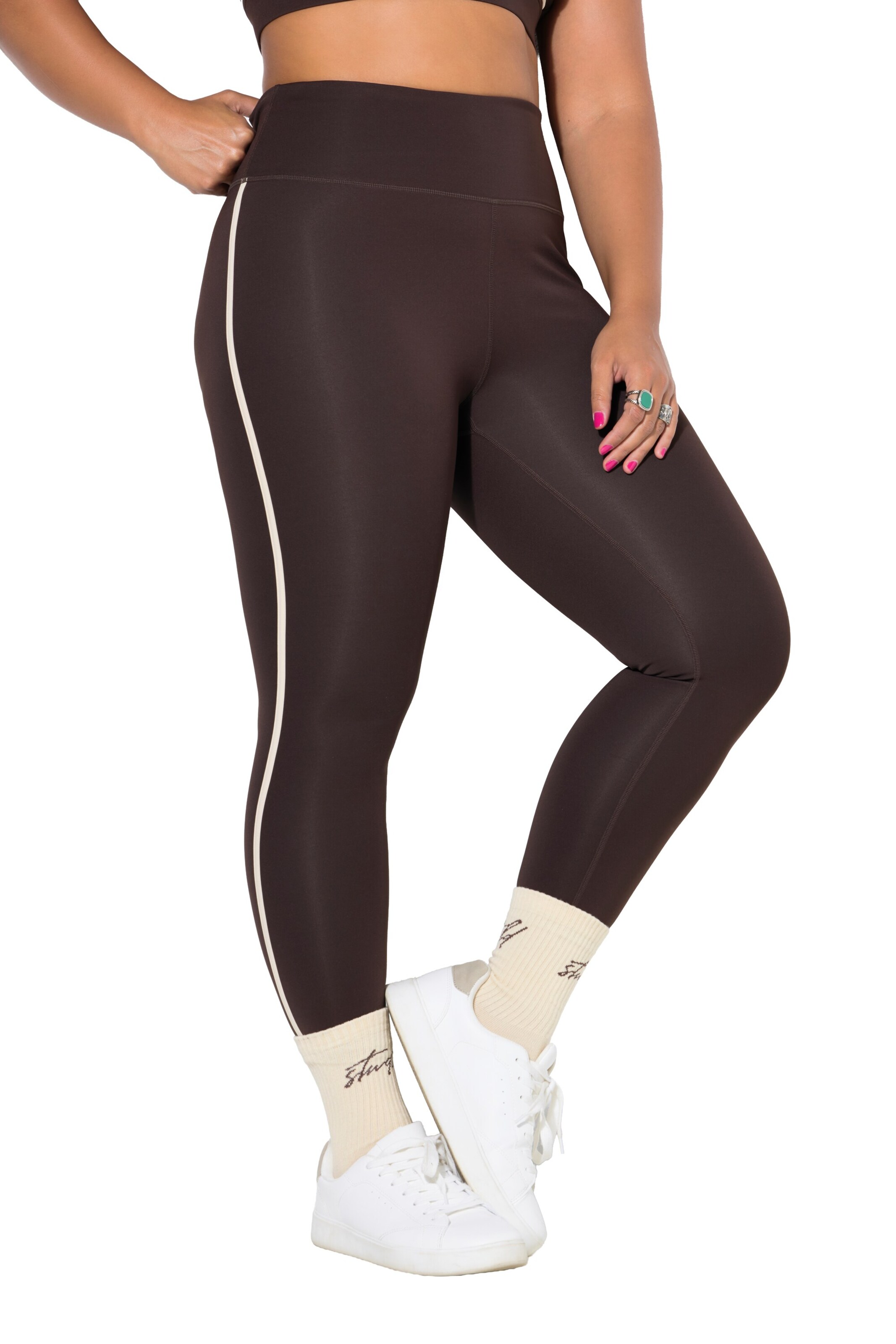 Studio Untold Skinny Leggings in Brown: front