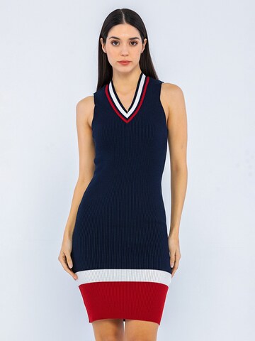 Abito in maglia di Dandalo in blu: frontale
