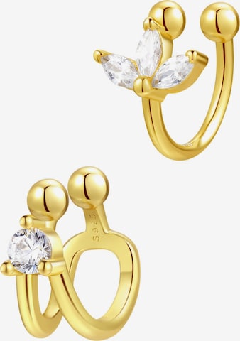 Orecchini 'Blossom and Gem Ear Cuff' di Hey Happiness in oro: frontale
