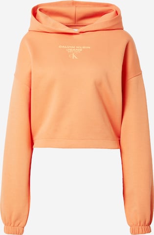 Sweat-shirt Calvin Klein Jeans en orange : devant