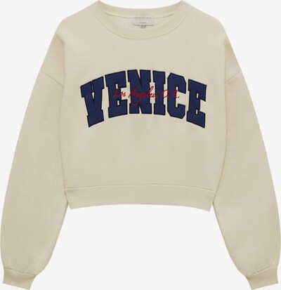 Pull&Bear Sweatshirt in ecru / marine / blutrot, Produktansicht