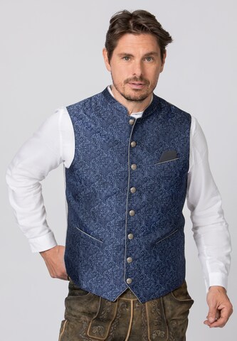 STOCKERPOINT Traditional Vest 'Edward' in Blue: front