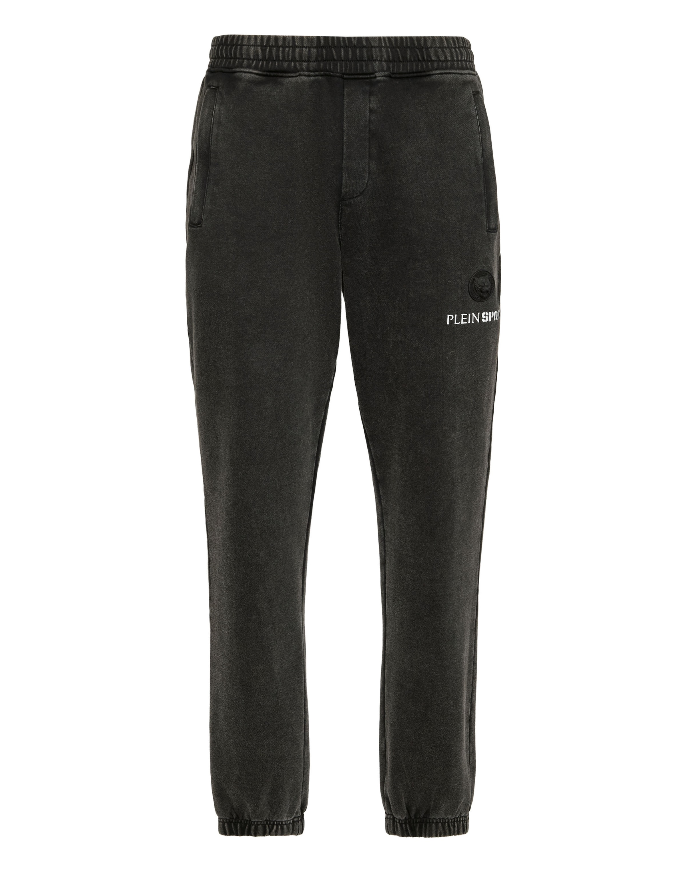 Plein Sport Tapered Broek in Zwart: voorkant