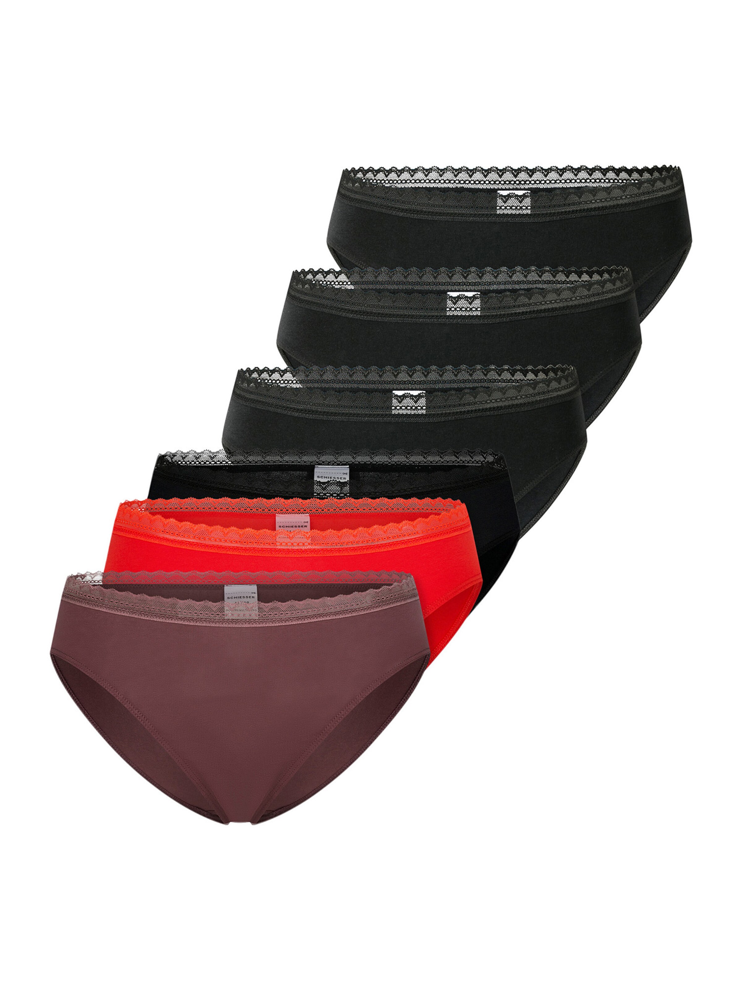 SCHIESSER Slip ' Modern Multi ' in Red: front