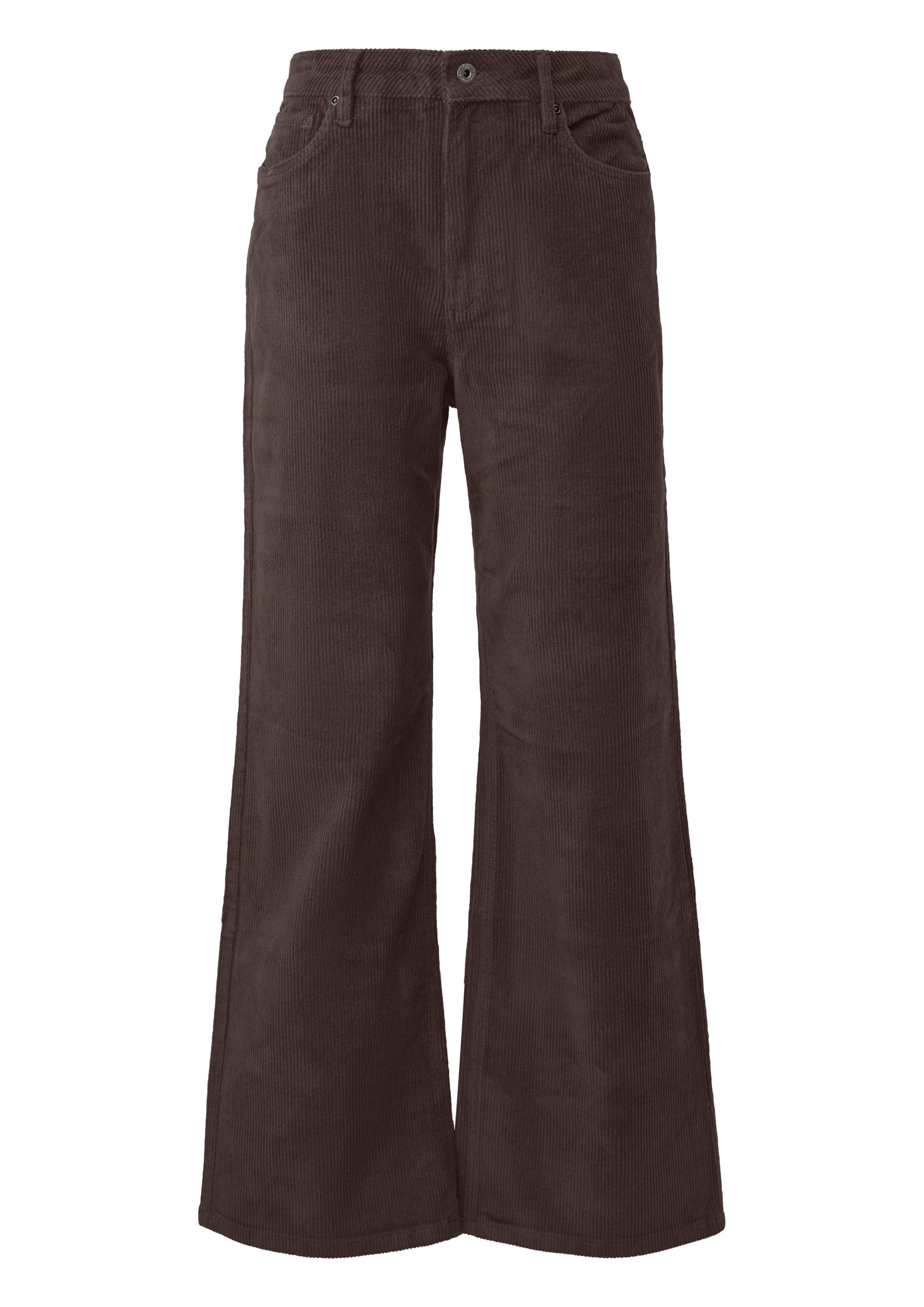 Wide Leg Pantalon QS en marron : devant