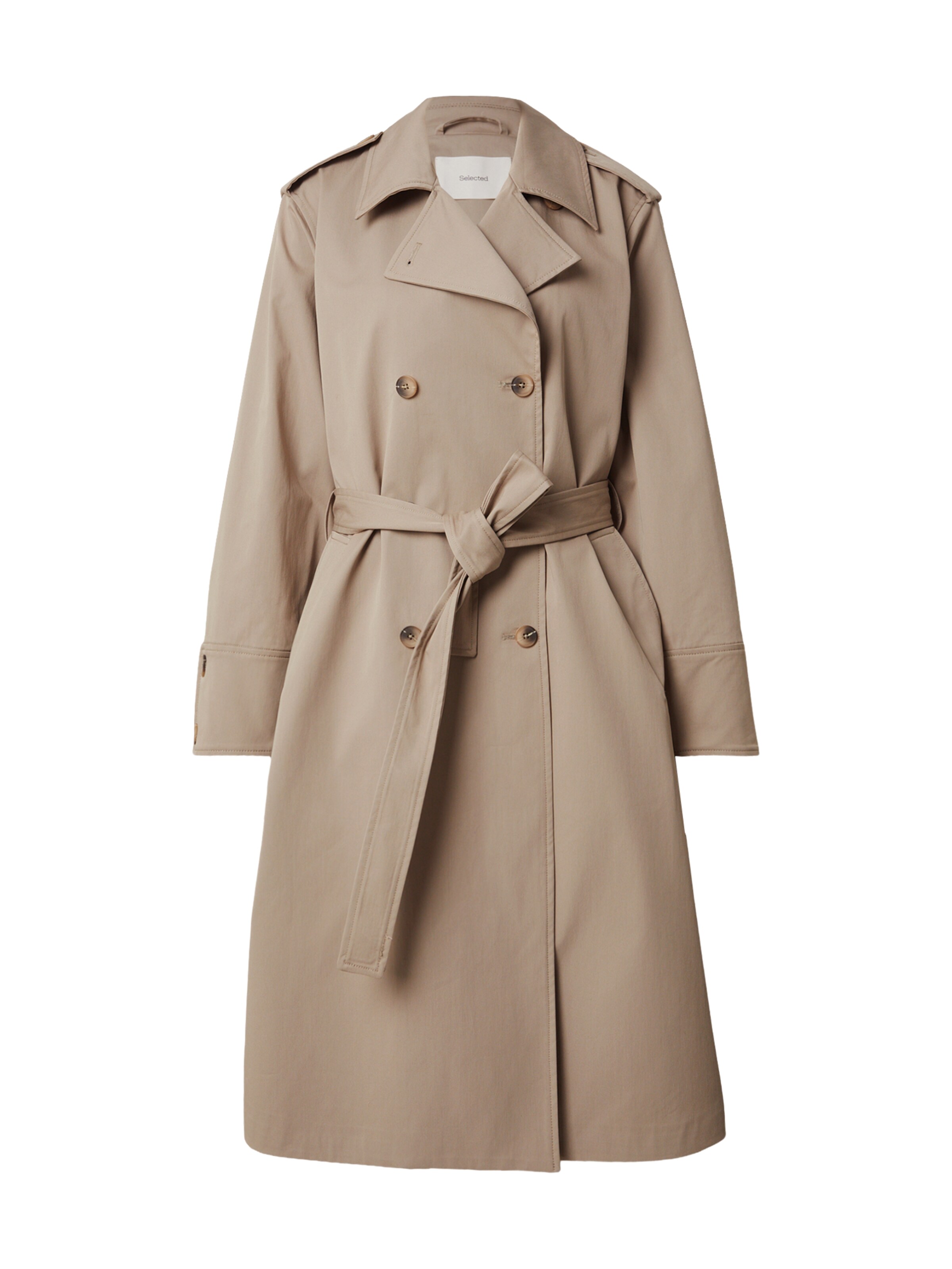 SELECTED - Abrigo de entretiempo 'SLWKENSINGTON' en marrón: frente