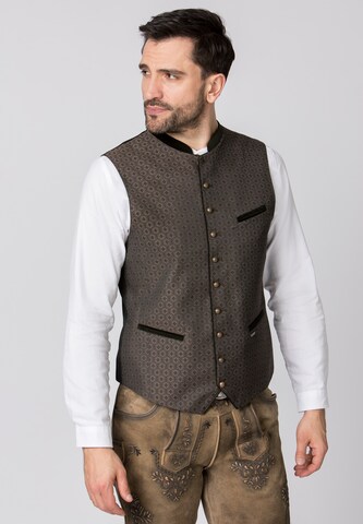 STOCKERPOINT Traditional vest in Brown: front