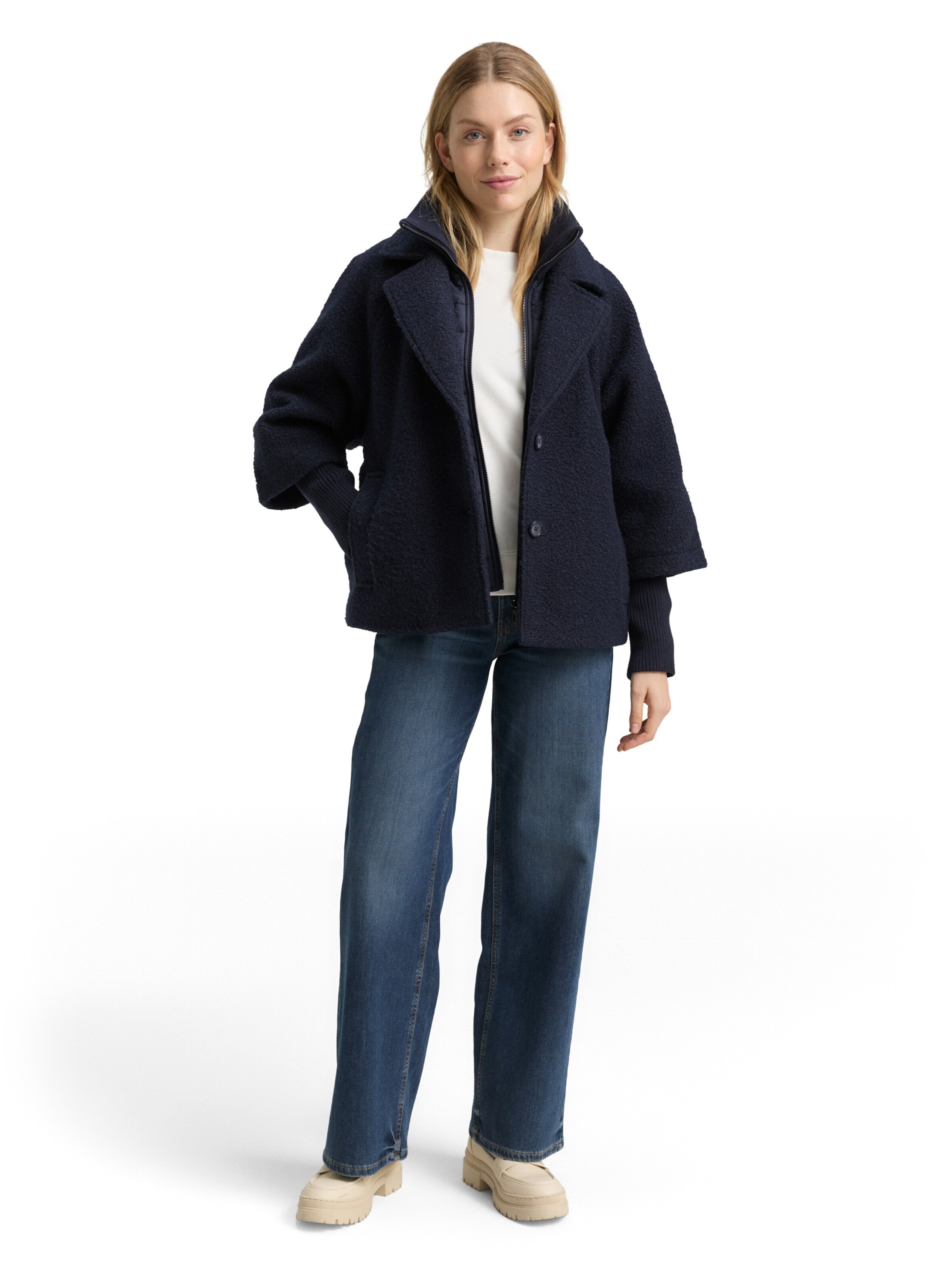 TOM TAILOR Übergangsmantel in Schwarz