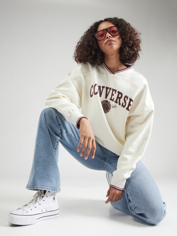Felpa 'RETRO CHUCK' di CONVERSE in beige: frontale