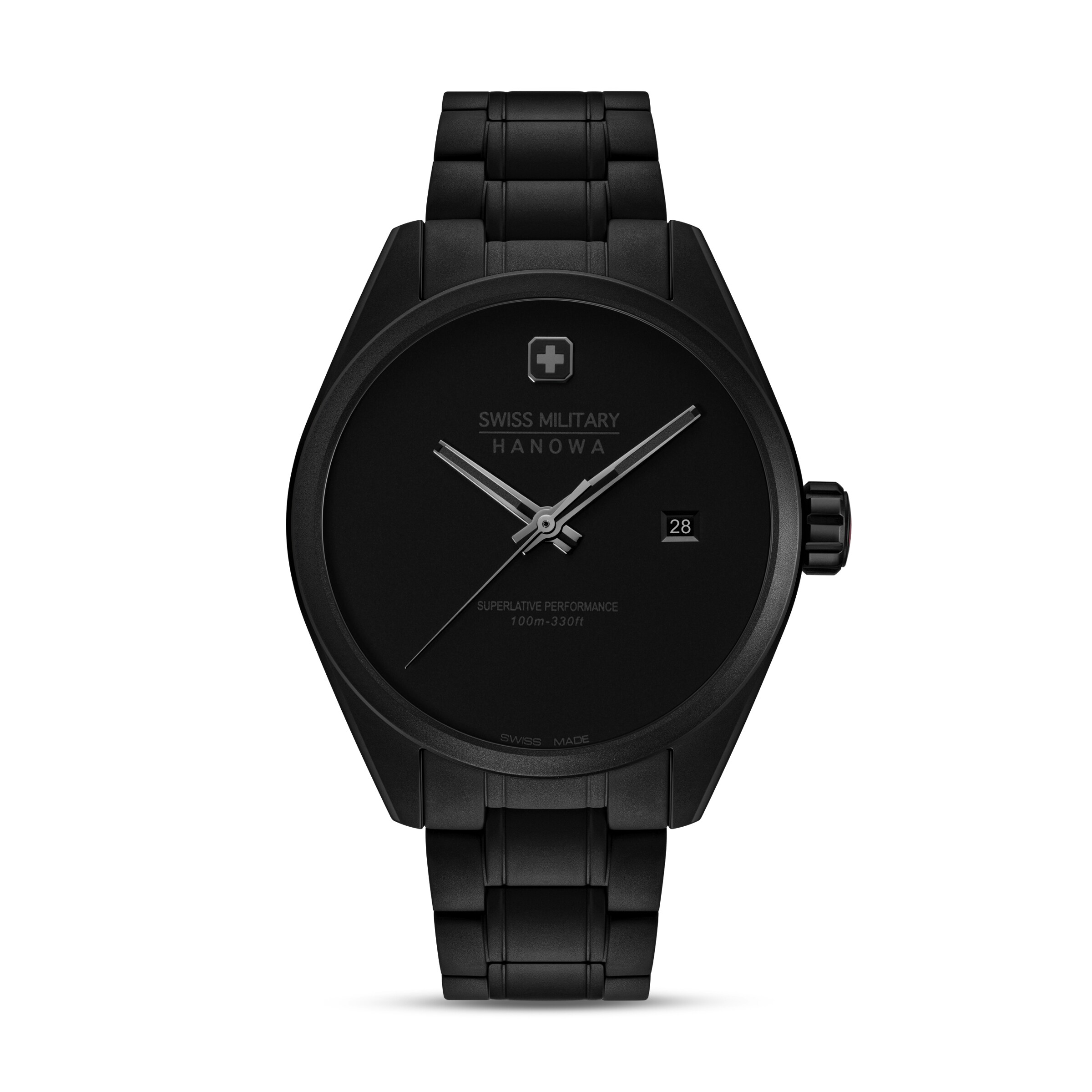 SWISS MILITARY HANOWA Analog watch ' Pioneer ' in Black: front