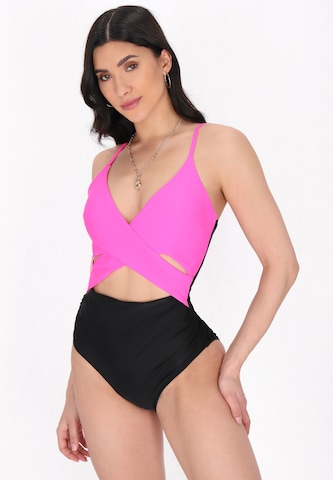 faina Triangel Badpak in Roze: voorkant