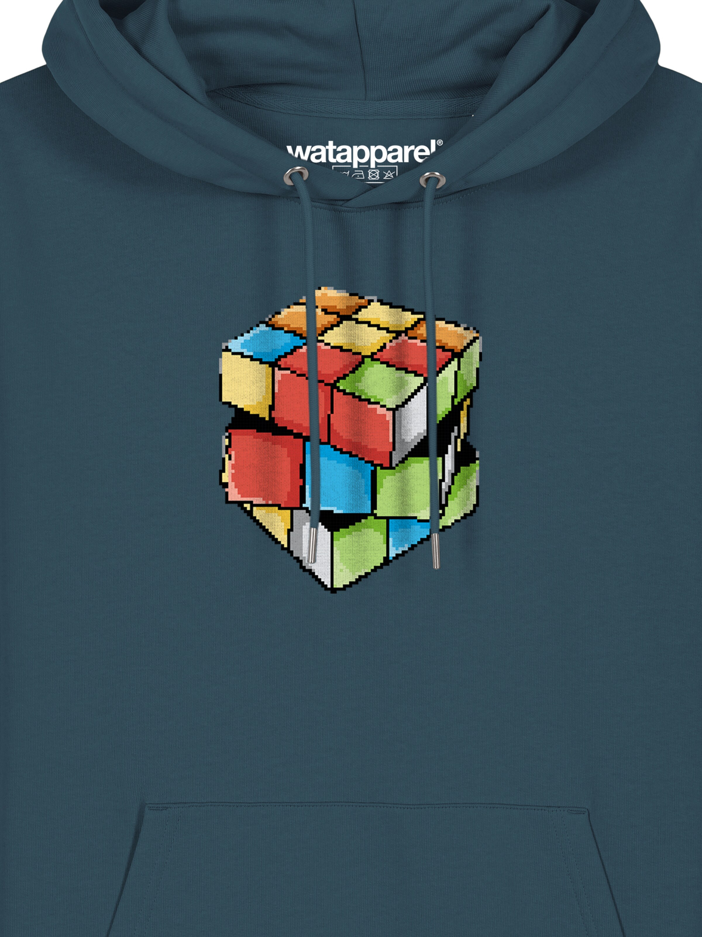Watapparel Sweatshirt ' Pixel Zauberwürfel ' in Blauw