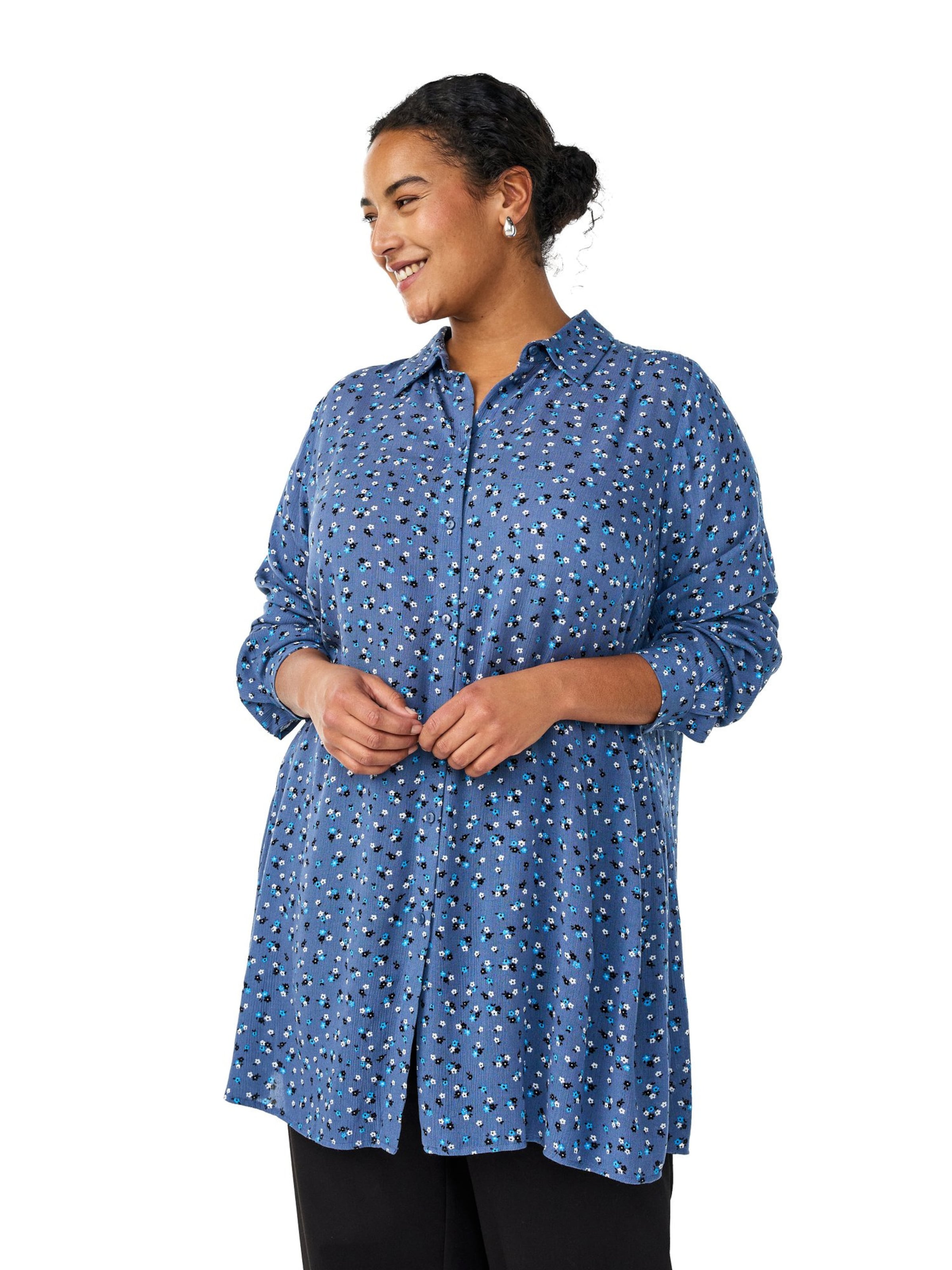 Zizzi Bluza 'Vwisma' | modra barva: sprednja stran