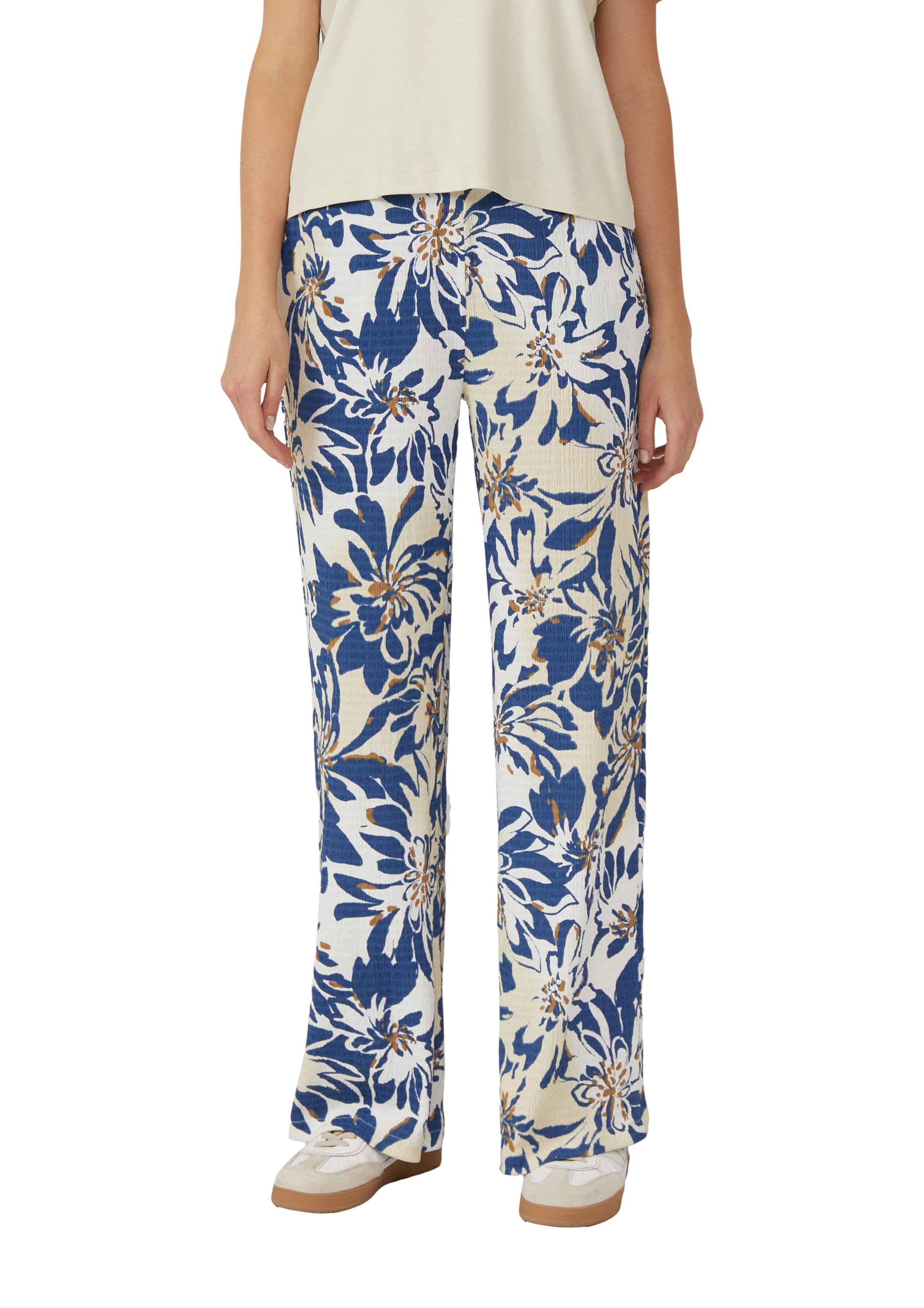 s.Oliver Wide Leg Hose in Beige: Vorderseite