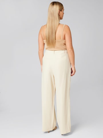 Wide Leg Pantalon à pince 'Avena' Guido Maria Kretschmer Curvy en beige