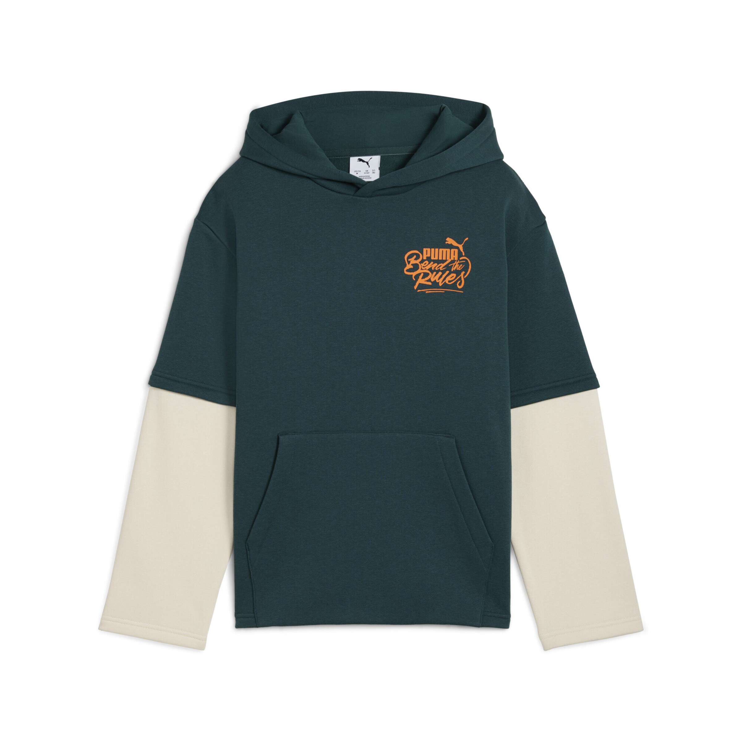 PUMA Sweatshirt 'MID90s Layered' in Grün: Vorderseite