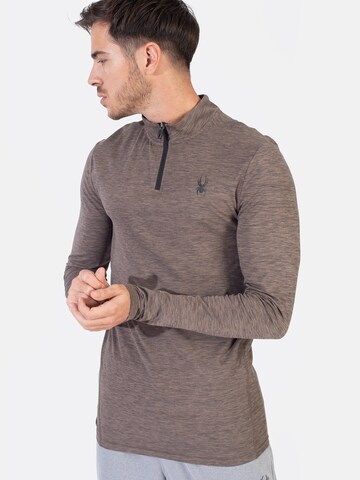 Sweat de sport Spyder en marron : devant