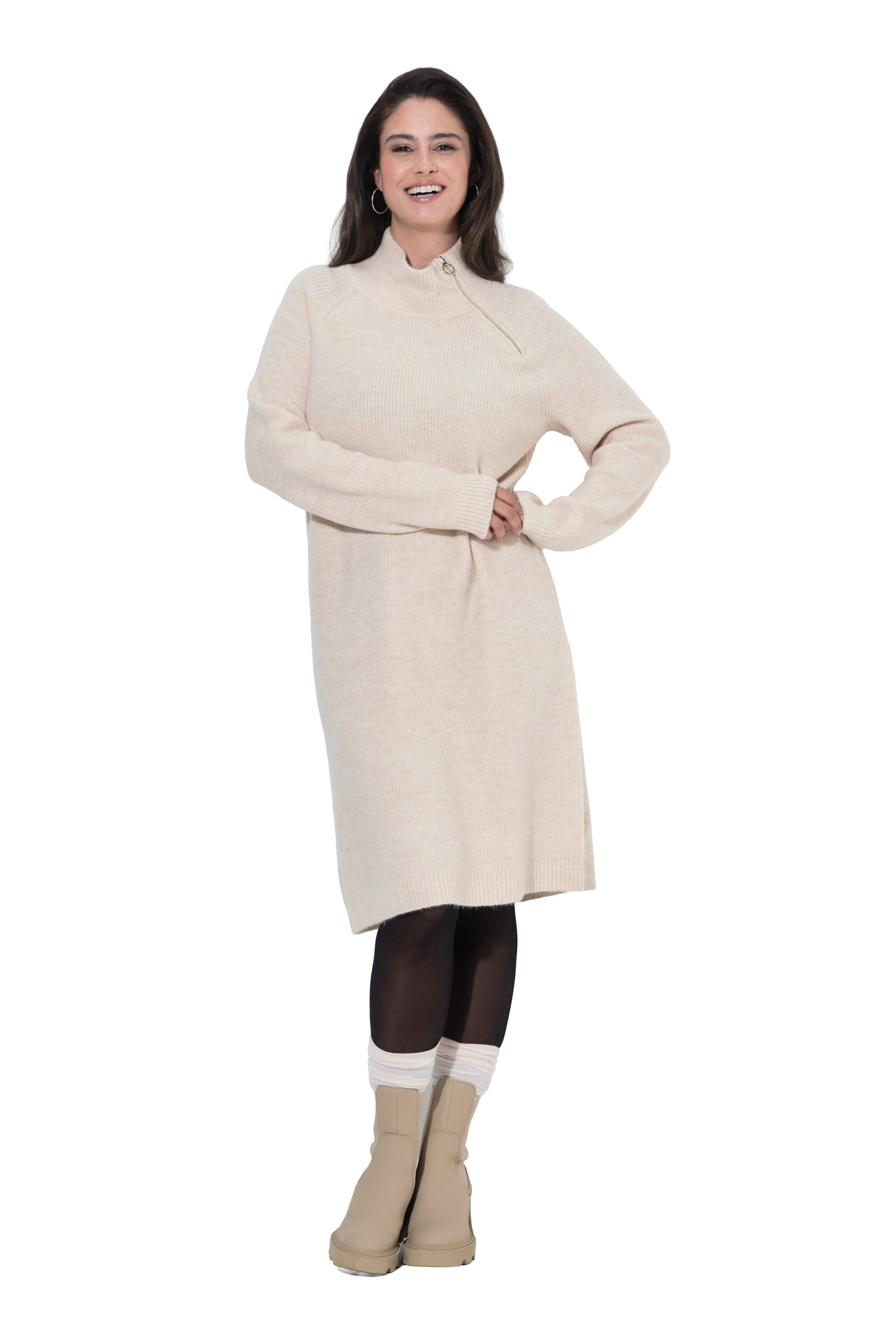 Ulla Popken Knit dress in Beige