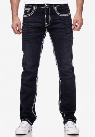 Rusty Neal Regular Jeans 'LEVIN 7' in Zwart: voorkant