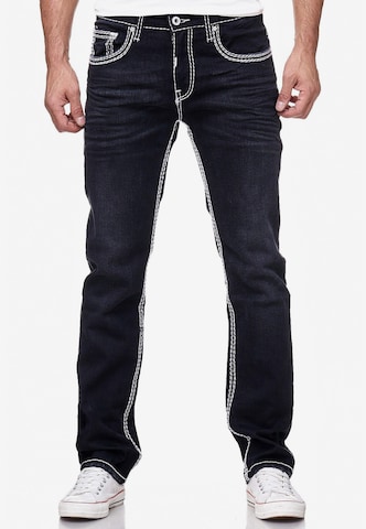 Rusty Neal Regular Jeans 'LEVIN 7' in Zwart: voorkant