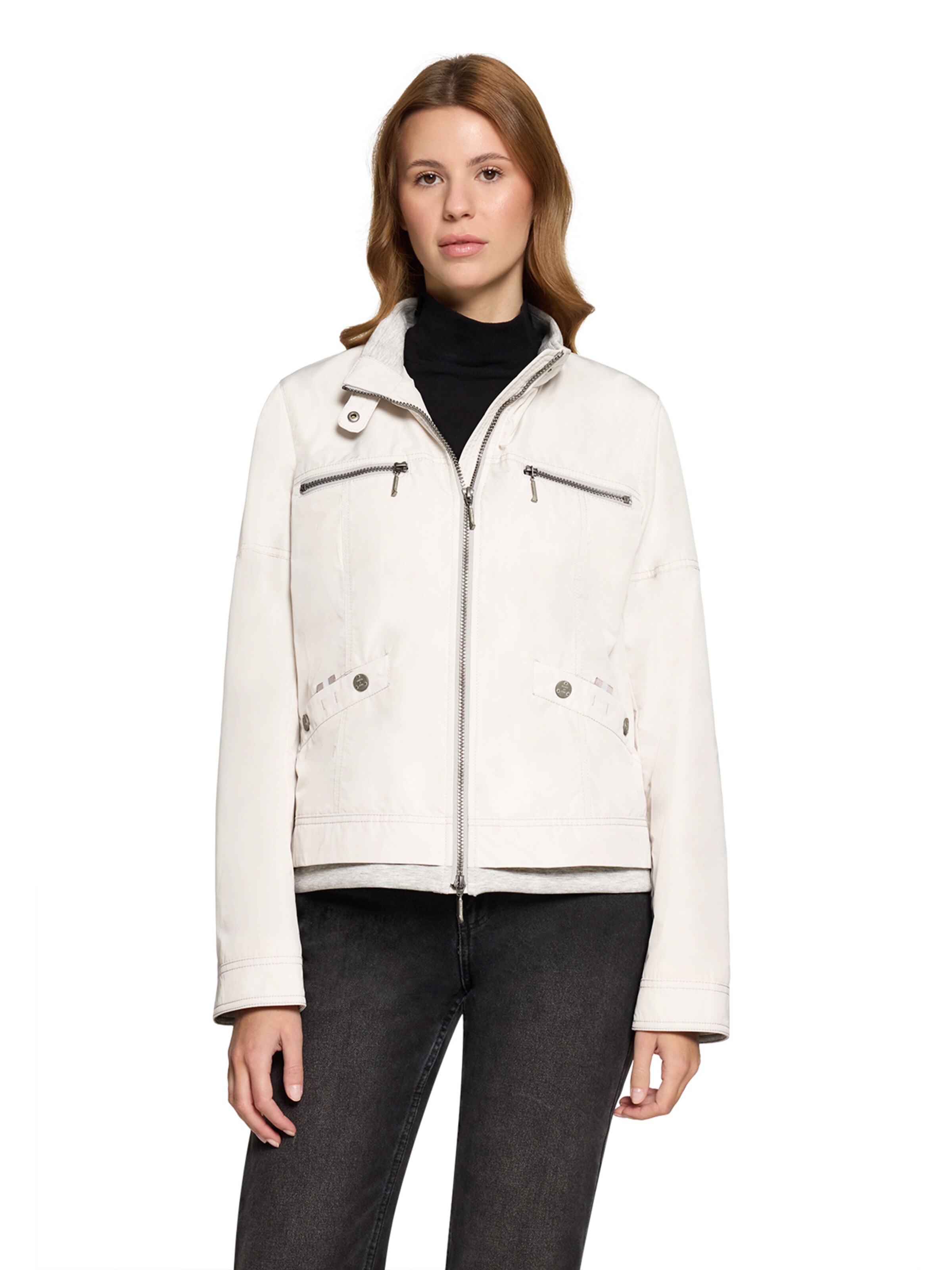 Amber & June Between-season jacket in Grey: front