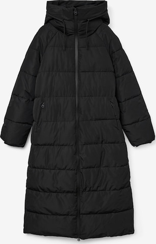 VERO MODA Pitkä talvitakki 'ELANOR LAURIE' värissä musta: etupuoli