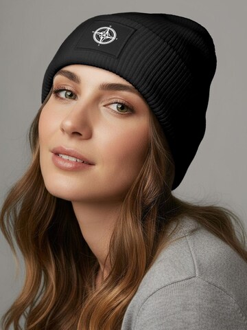 Neverless Beanie 'Kompass' in Black