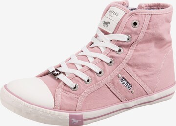 MUSTANG Hög sneaker i rosa: framsida