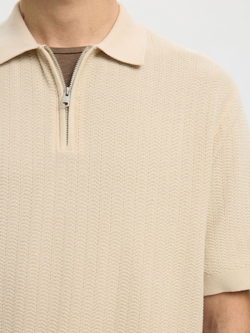 Pull-over 'SLHCran' SELECTED en beige