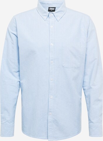 Coupe regular Chemise Urban Classics en bleu : devant