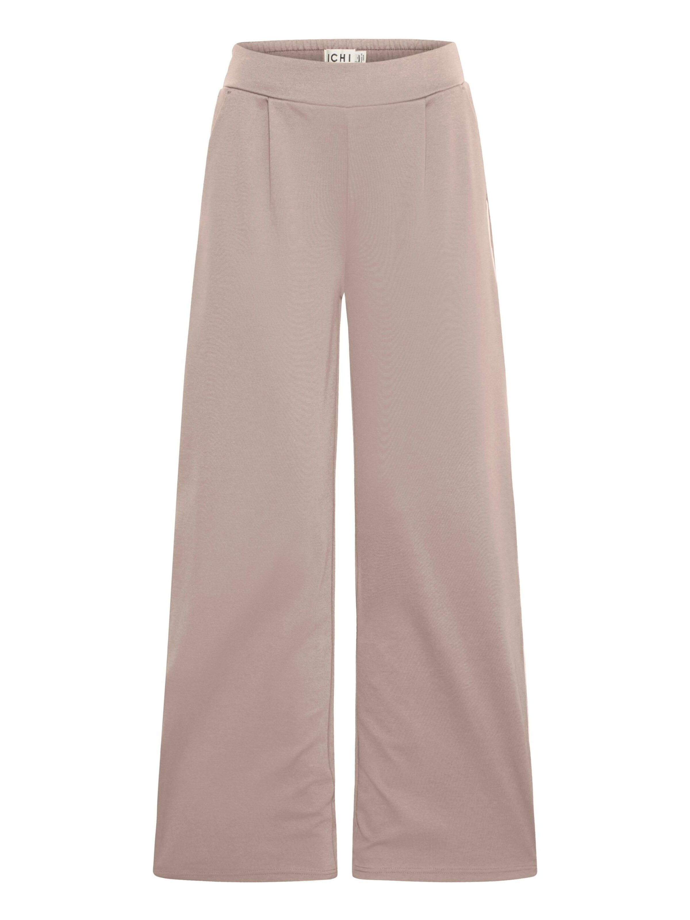 ICHI Wide leg Bandplooibroek 'IXKate' in Beige: voorkant