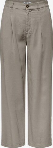 ONLY Wide leg Pleat-Front Pants in Grey: front