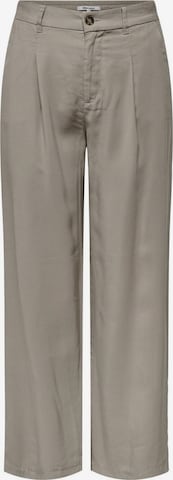 ONLY Wide Leg Bukser med lægfolder i grå: forside