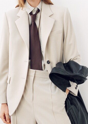 MANGO Wide leg Pleated Pants 'Paris' in White