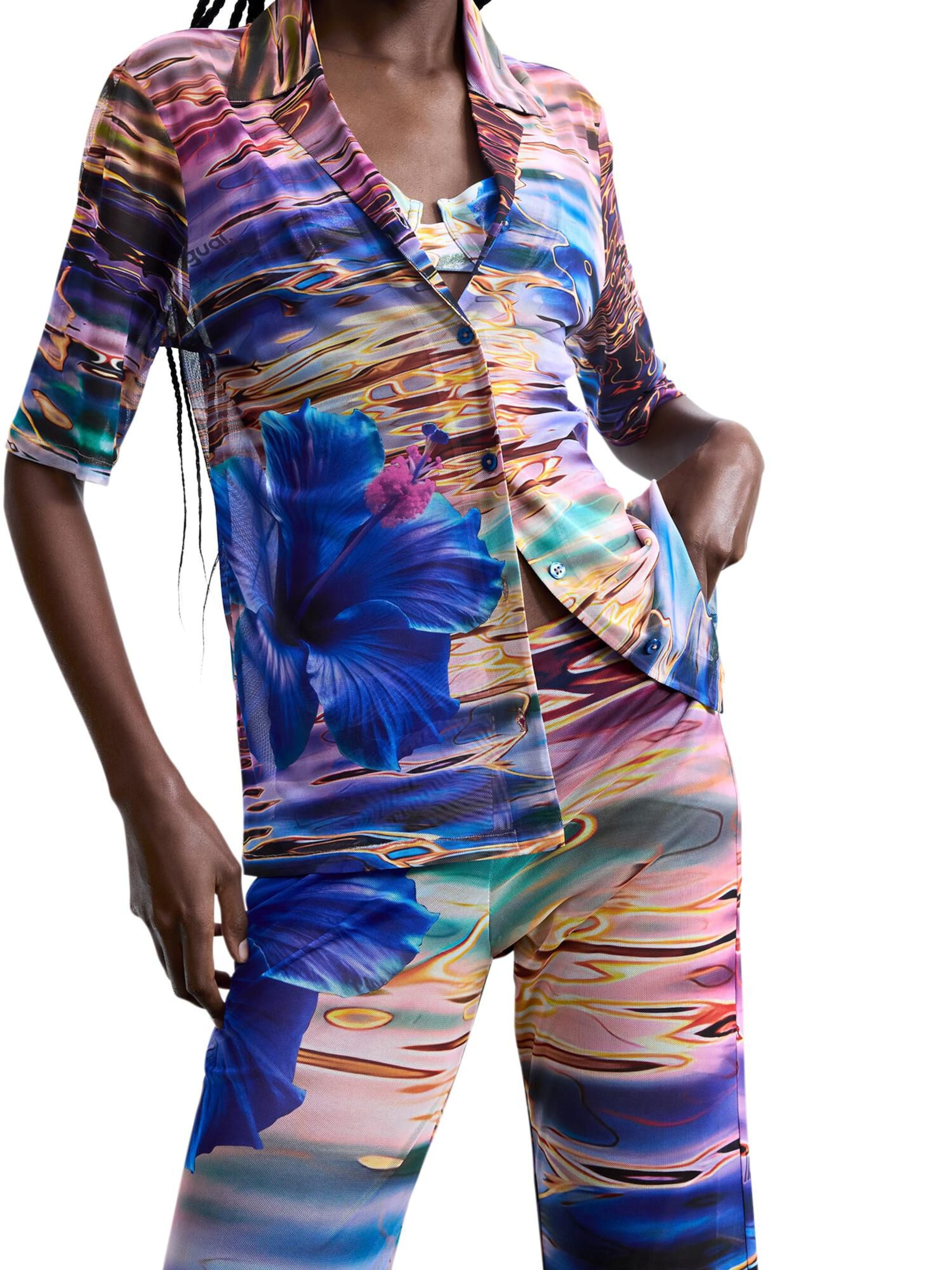 Desigual Μπλούζα 'Water Flower' σε μπλε: μπροστά