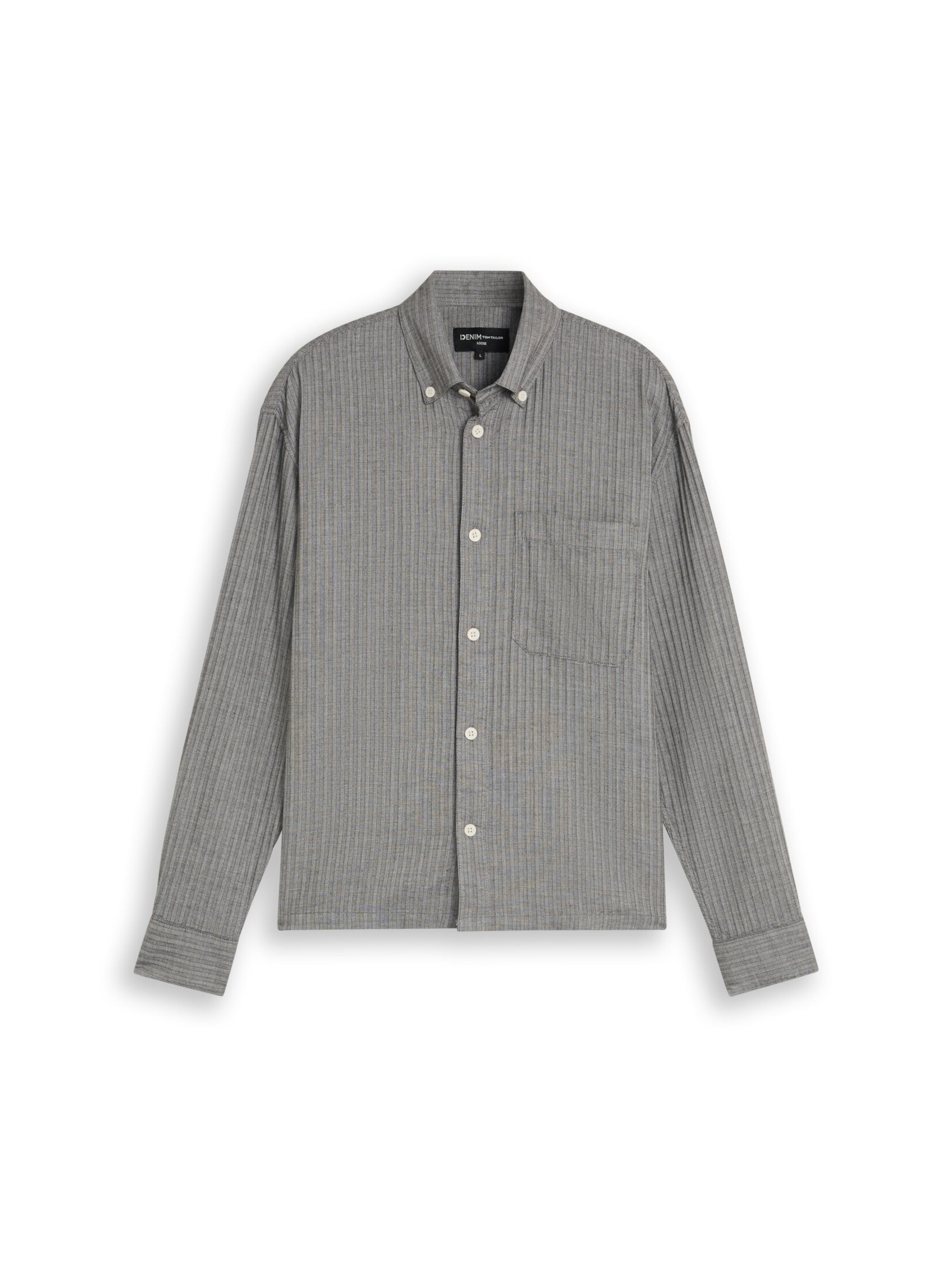 Fit confort Chemise TOM TAILOR DENIM en gris : devant