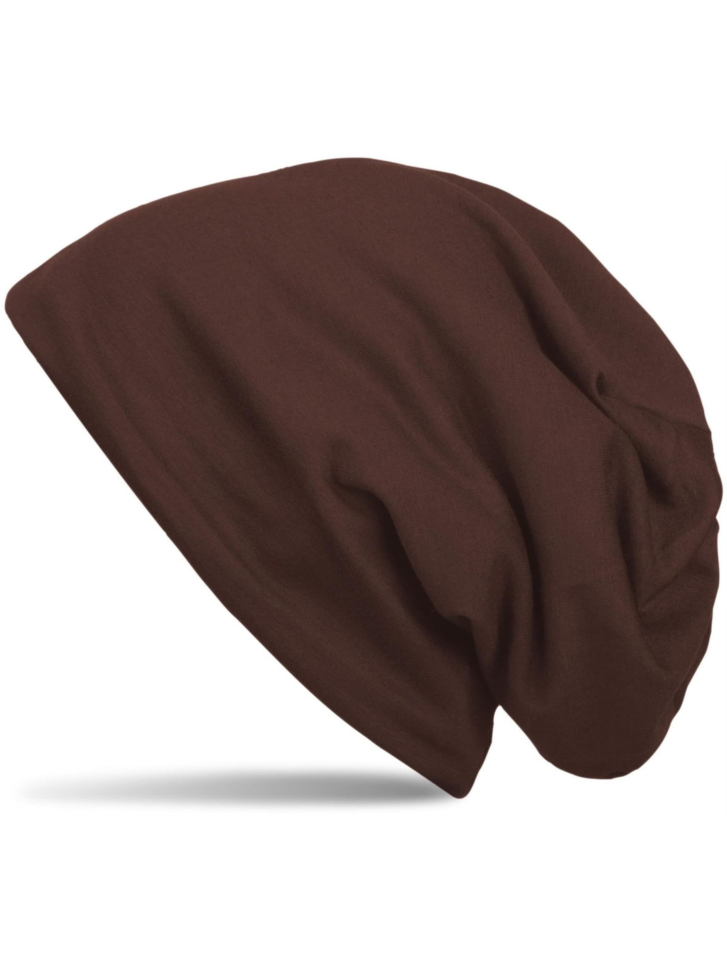 styleBREAKER Mütze 'Unifarbene Beanie Mütze mit Fleece'‌ in Braun: Vorderseite