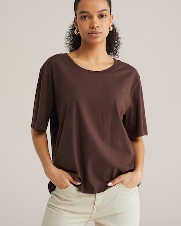 WE Fashion Tričko – hnědá: přední strana