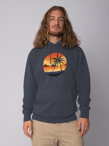 Sweat-shirt 'Sunset on palm beach' Watapparel en gris : devant