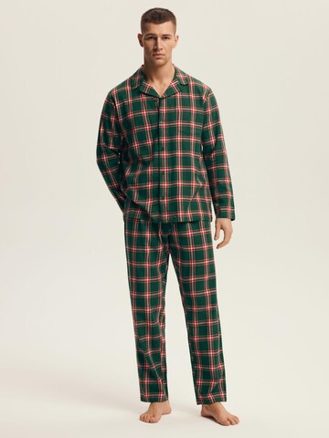 Henderson - Pijama largo 'Nut' en verde: frente