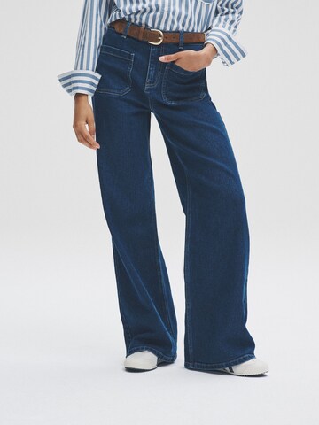 The Set Wide leg Jeans in Blue: front