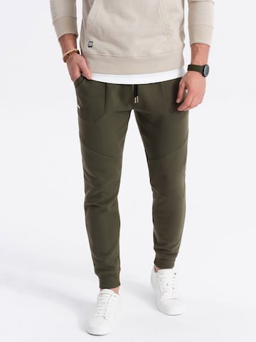 Effilé Pantalon 'PASK-22FW-008' Ombre en vert : devant