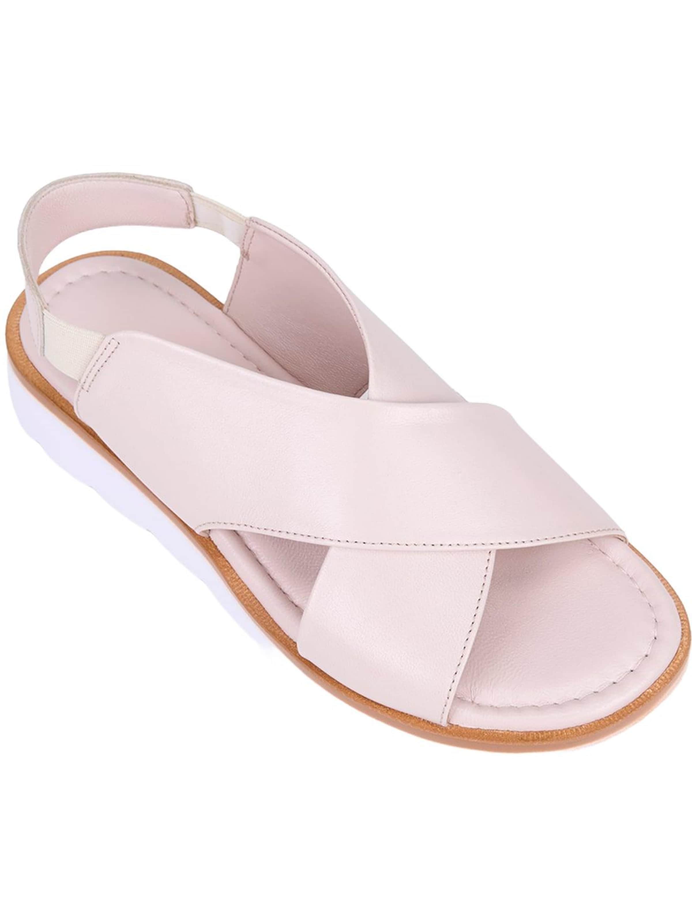 Desa Sandale 'DESA Damen-Ledersandalen mit gekreuzten Riemen'‌‌‌‌‌‌‌‌ in Pink