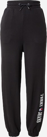 Tommy Jeans Tapered Pants in Black: front