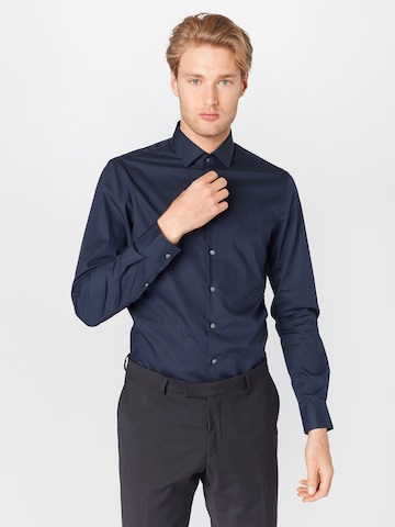 Slim fit Camicia business di Calvin Klein in blu: frontale