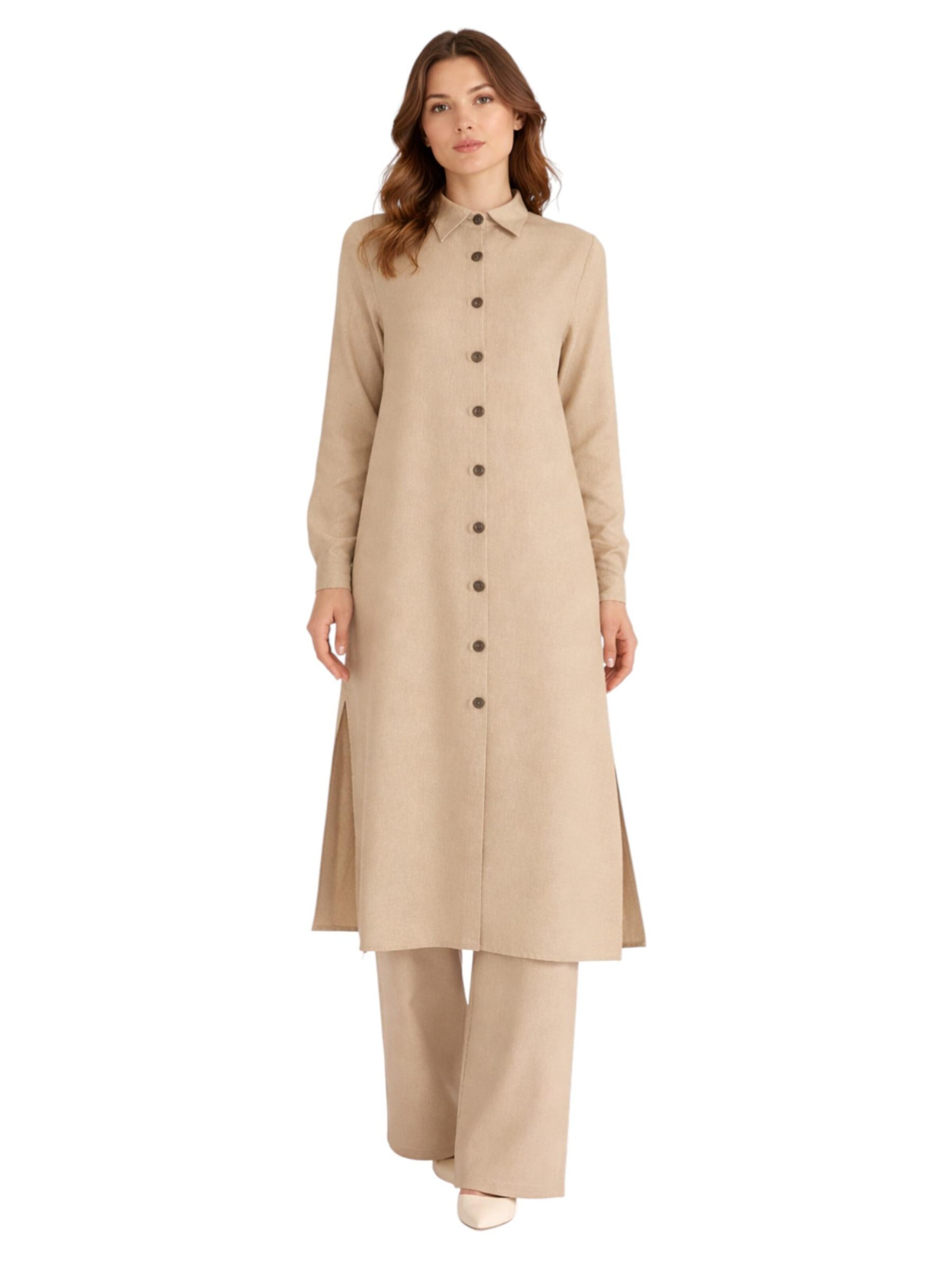 Tunique 'LeaLinen' fashionshowcase en beige